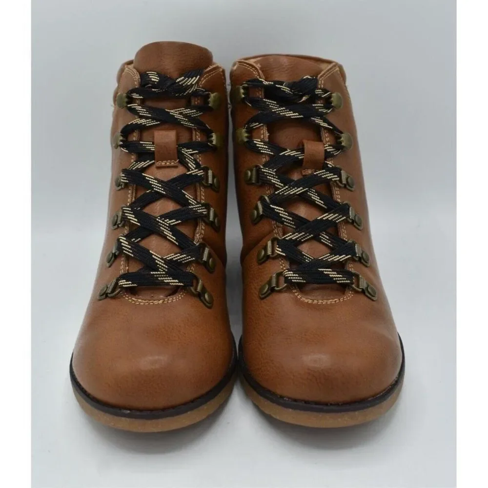 BOC Born Concept Womens Size 11 Alder Brown Block Heel Lace Up Booties‎ Boots